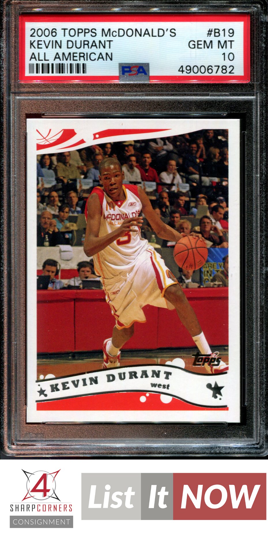 2006 Topps McDonald's All American #B19 Kevin Durant RC PSA 10 - Bild 7 von 54