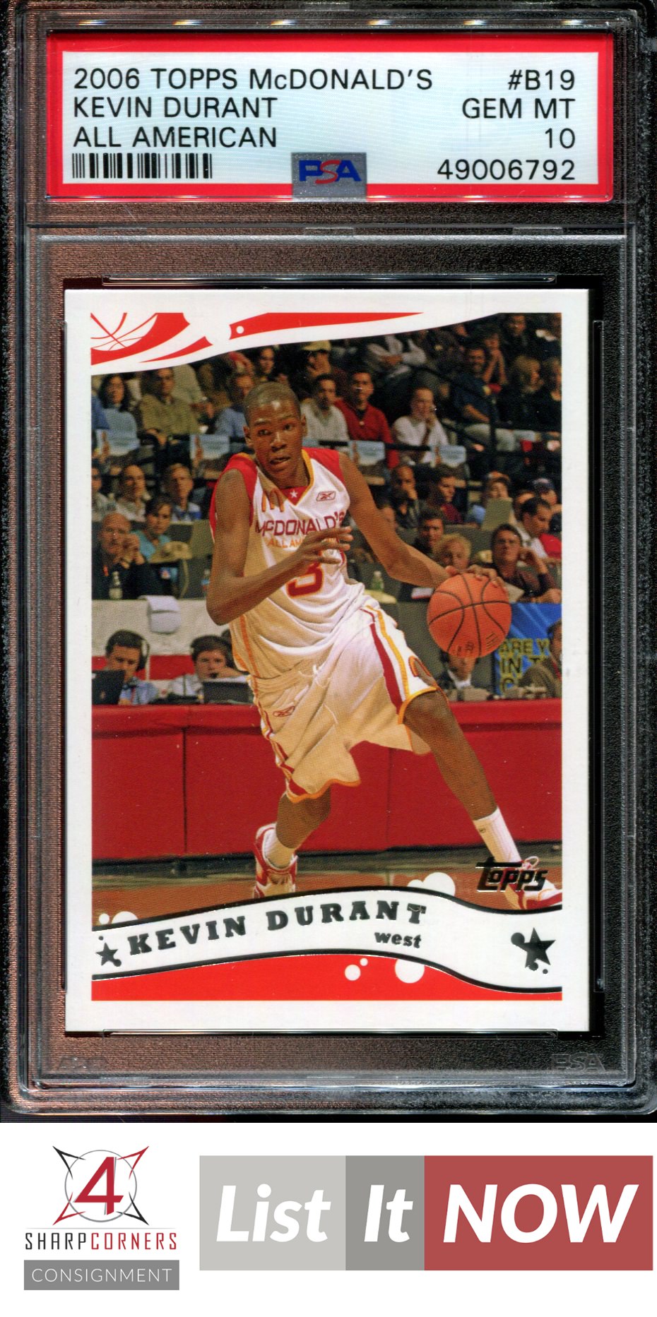 2006 Topps McDonald's All American #B19 Kevin Durant RC PSA 10 - Bild 15 von 54