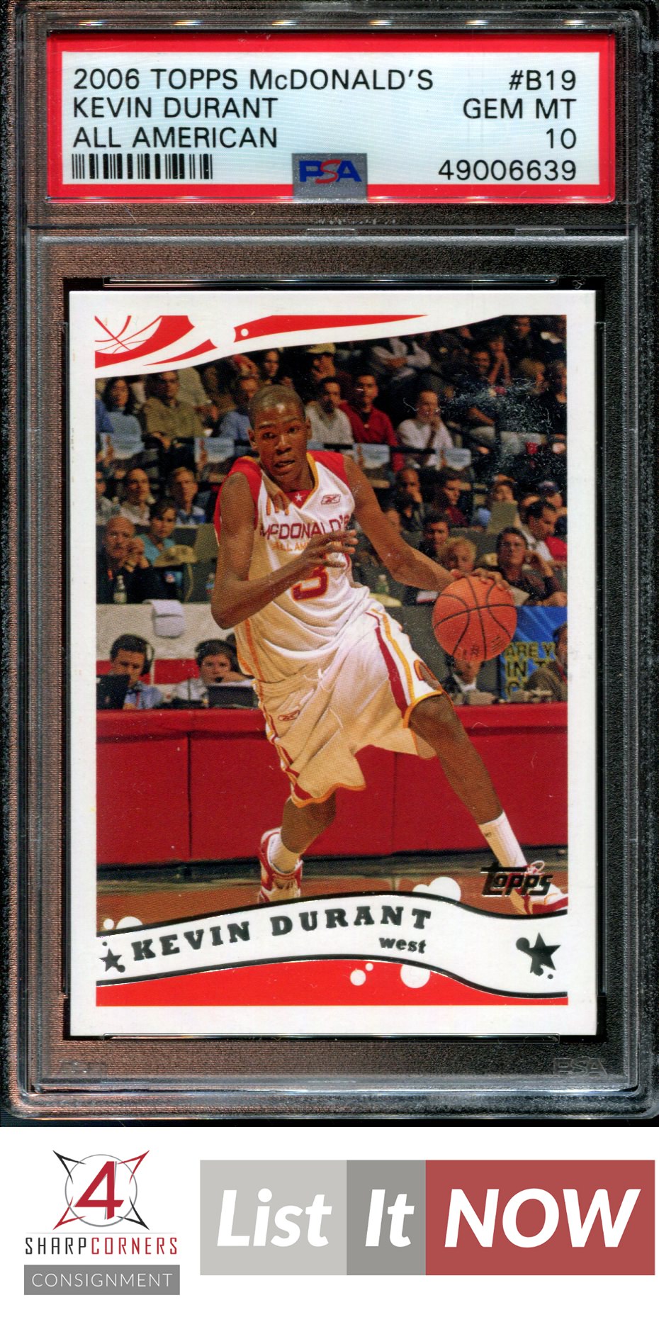 2006 Topps McDonald's All American #B19 Kevin Durant RC PSA 10 - Bild 19 von 54
