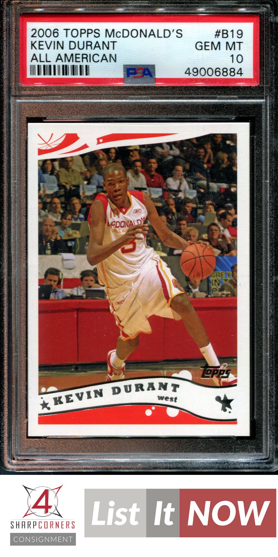 2006 Topps McDonald's All American #B19 Kevin Durant RC PSA 10 - Bild 27 von 54