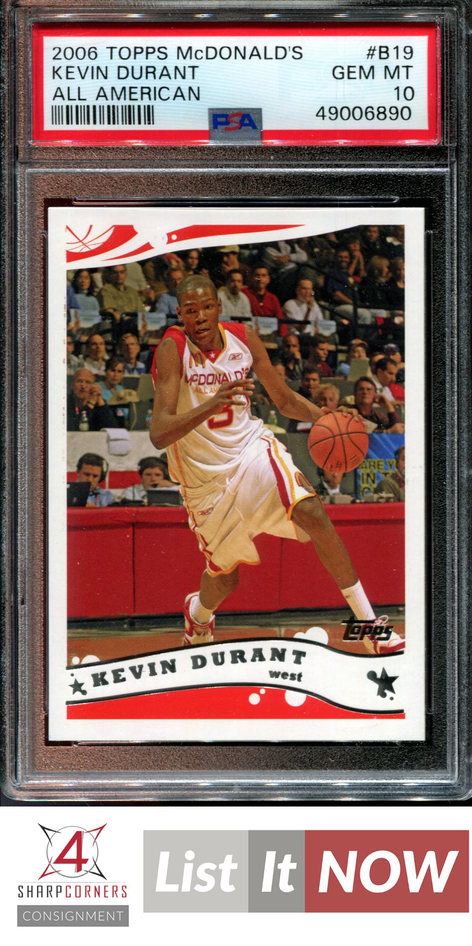 2006 Topps McDonald's All American #B19 Kevin Durant RC PSA 10 - Bild 31 von 54