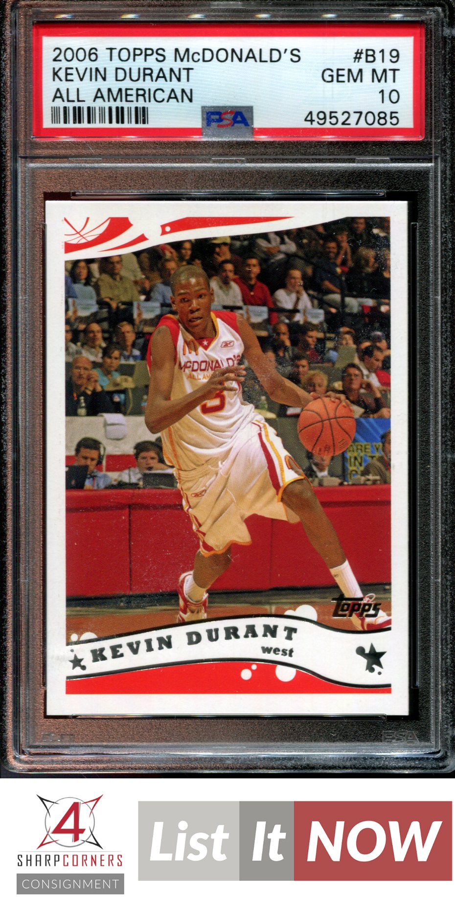 2006 Topps McDonald's All American #B19 Kevin Durant RC PSA 10 - Bild 37 von 54