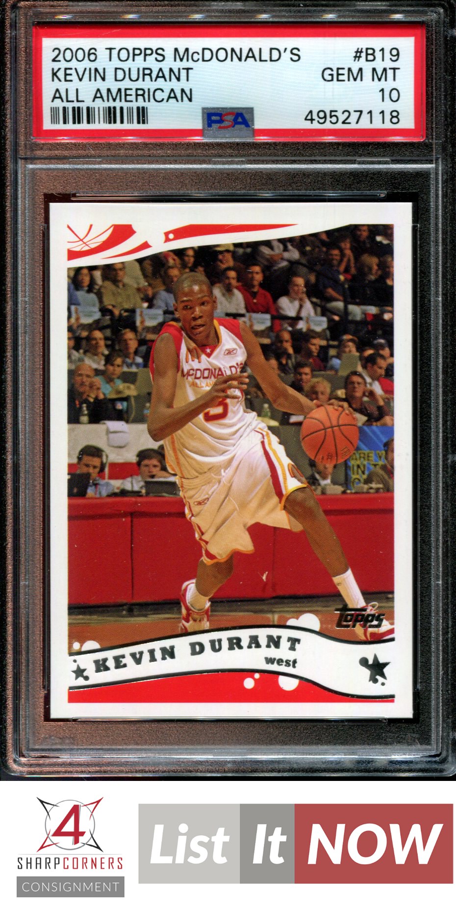2006 Topps McDonald's All American #B19 Kevin Durant RC PSA 10 - Bild 43 von 54