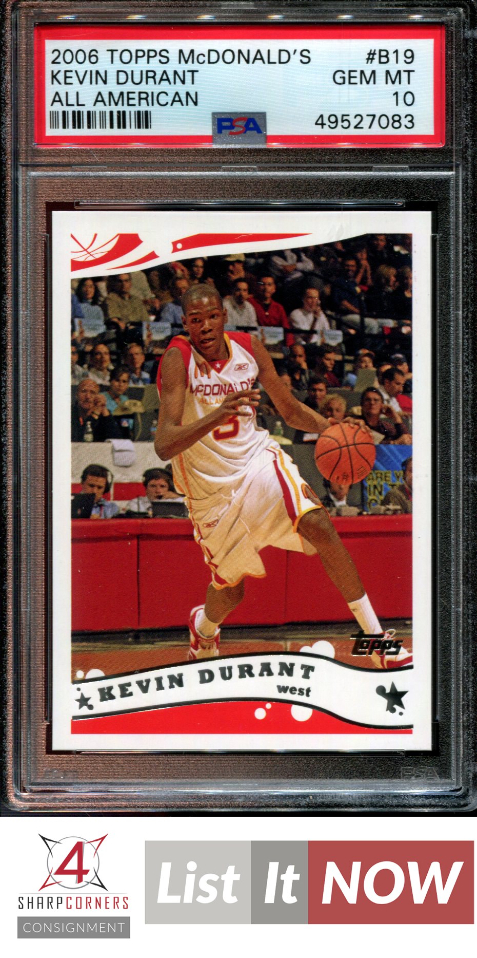2006 Topps McDonald's All American #B19 Kevin Durant RC PSA 10 - Bild 45 von 54