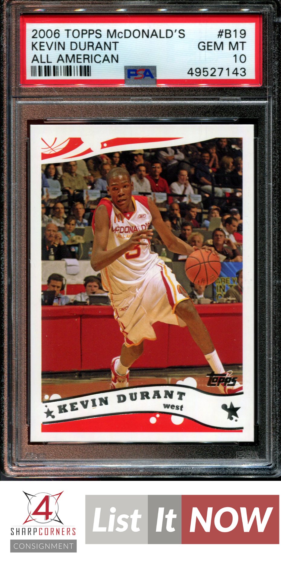 2006 Topps McDonald's All American #B19 Kevin Durant RC PSA 10 - Bild 51 von 54