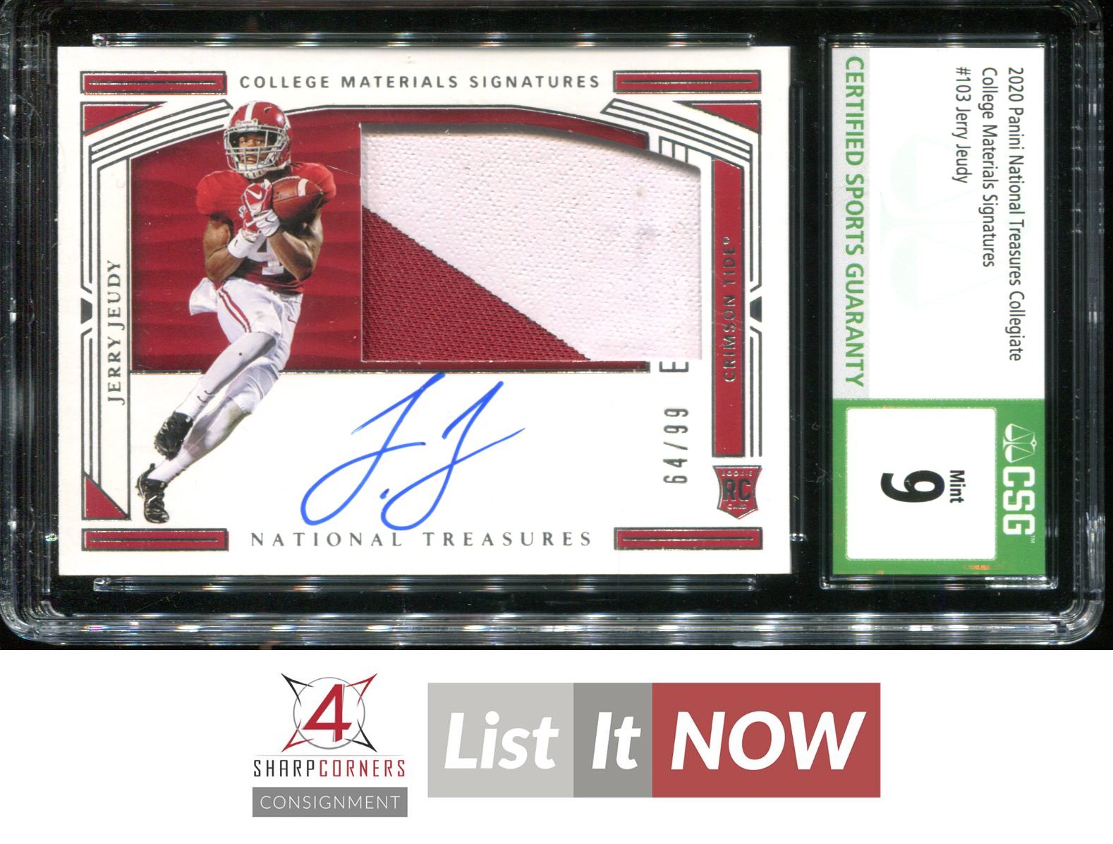 Jerry Jeudy Panini National Treasures Collegiate #103 College Silhouettes Signatures