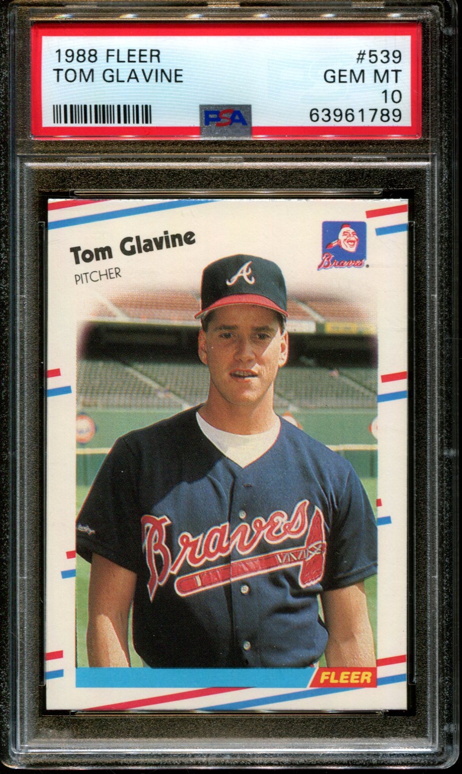 1988 Fleer #539 Tom Glavine RC Braves Hof PSA 10 - Bild 29 von 42