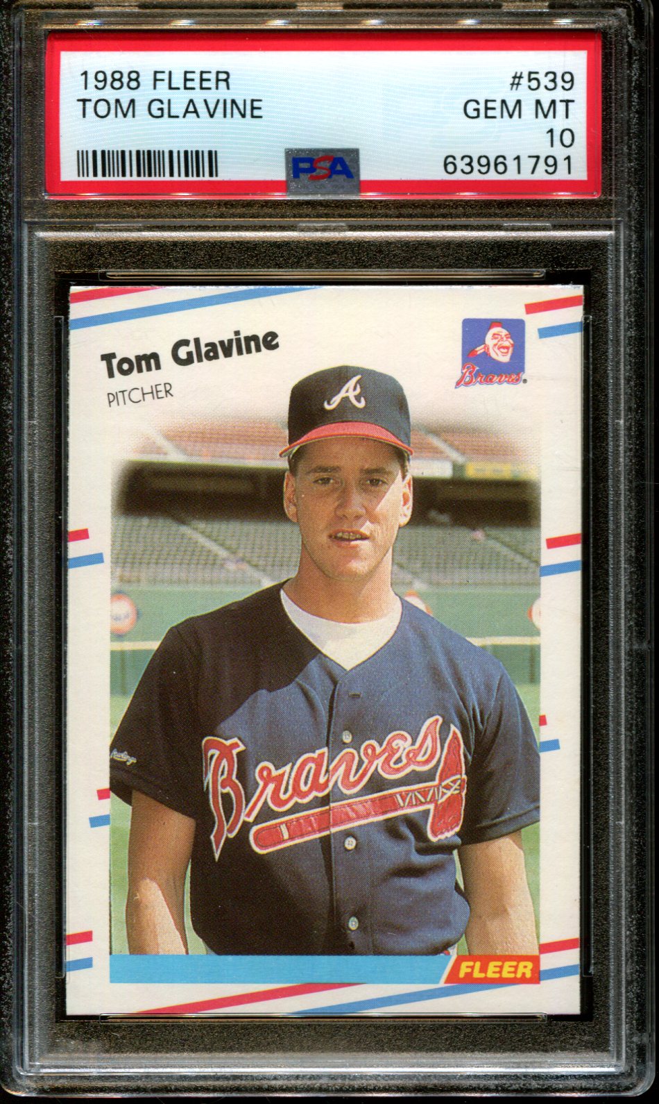 1988 Fleer #539 Tom Glavine RC Braves Hof PSA 10 - Bild 41 von 42