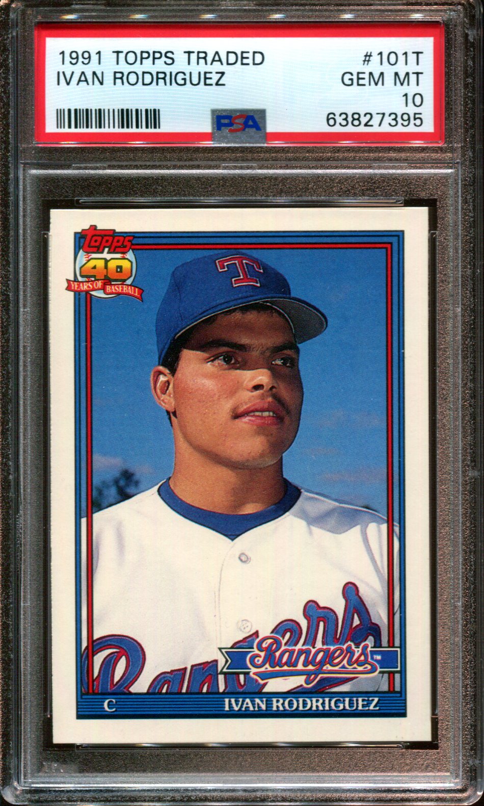 1991 TOPPS TRADED #101T IVAN RODRIGUEZ RC RANGERS HOF PSA 10 - Picture 23 of 42