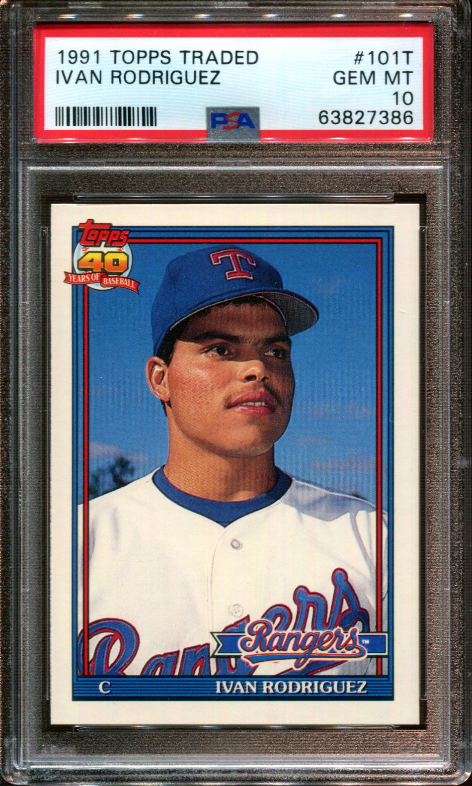 1991 TOPPS TRADED #101T IVAN RODRIGUEZ RC RANGERS HOF PSA 10 - Picture 35 of 42