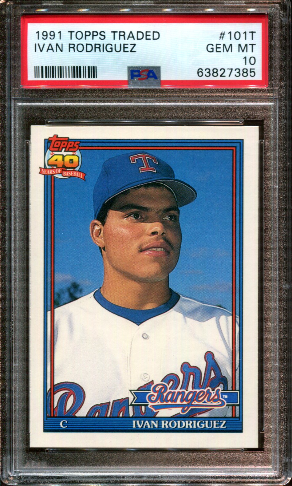 1991 TOPPS TRADED #101T IVAN RODRIGUEZ RC RANGERS HOF PSA 10 - Picture 37 of 42