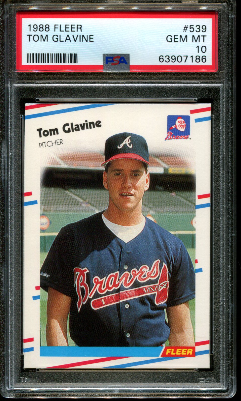 1988 Fleer #539 Tom Glavine RC Braves Hof PSA 10 - Bild 9 von 42
