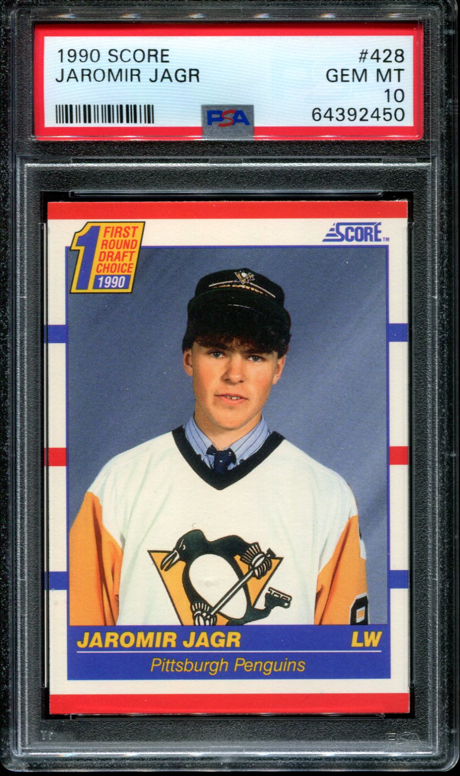 1990 SCORE #428 JAROMIR JAGR RC PENGUINS PSA 10